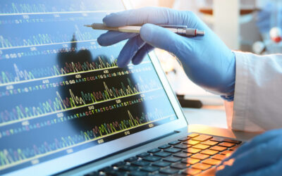 A scientist looking at a DNA sequence